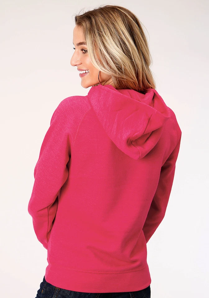 Sudadera con capucha Roper para mujer rosa mezcla de algodón Longhorn Foto 3 de 4