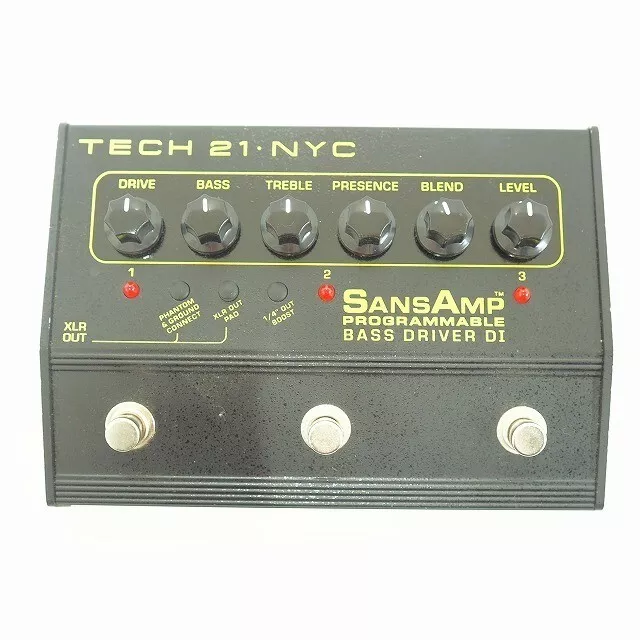 Tech 21 Sansamp Programmable Bass Driver DI Effects Pedal3-Channel Preamp  F/S