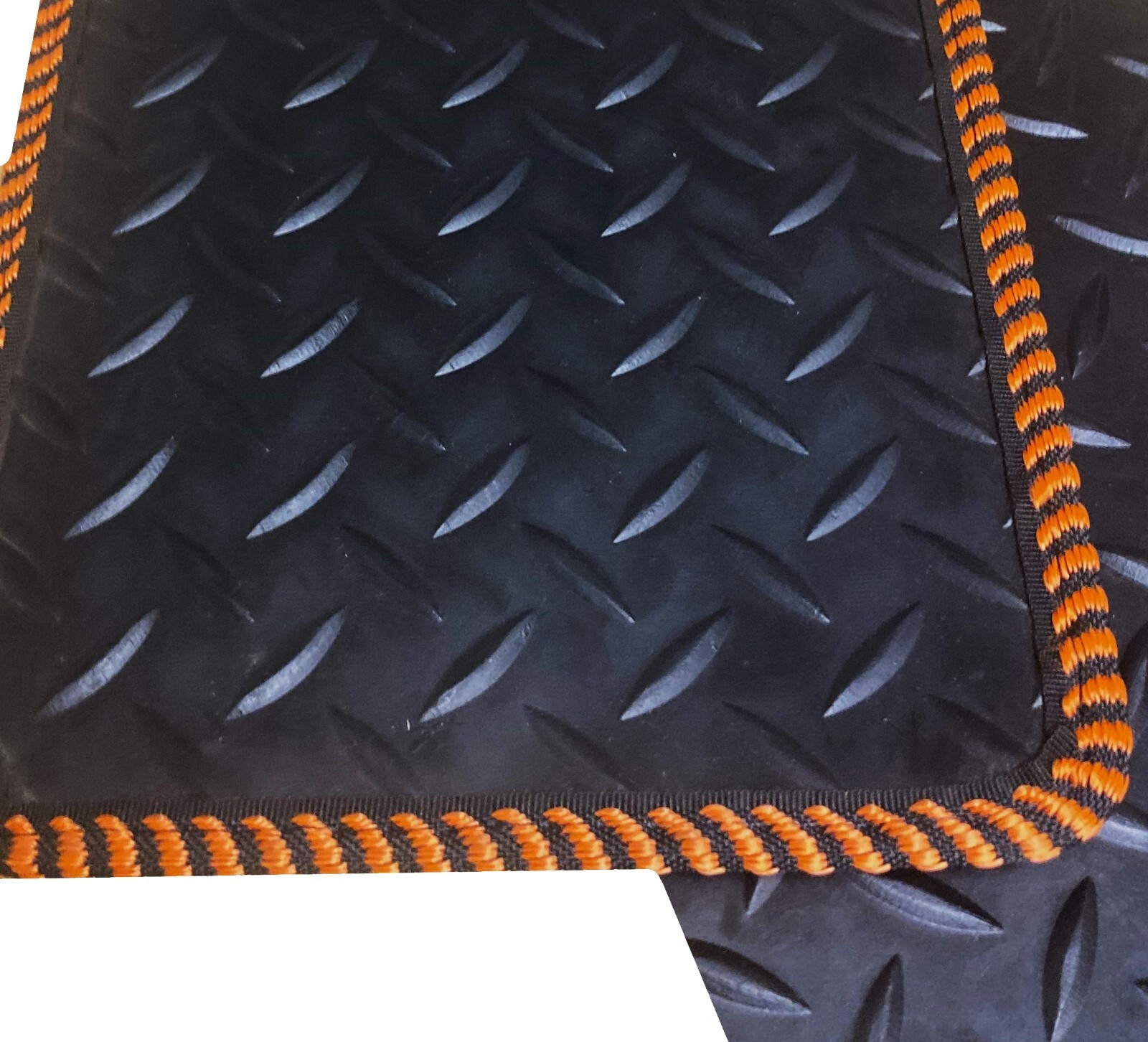 Car Mats for Ford Transit Custom Van 2015 to 2019 Black Rubber Orange