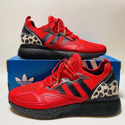 Adidas ZX 2K Boost Originals Men Size 10 Red Black Gold Athletic Sneakers 