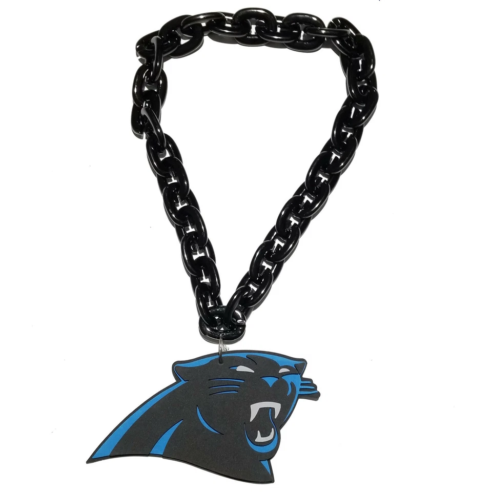 New NFL Carolina Panthers BLUE Fan Chain Necklace Foam - Image 2 of 4
