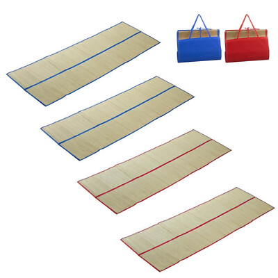 Set of Straw Beach Mat 180 x 60 cm Sunbathing Mat Foldable with Handles  UK