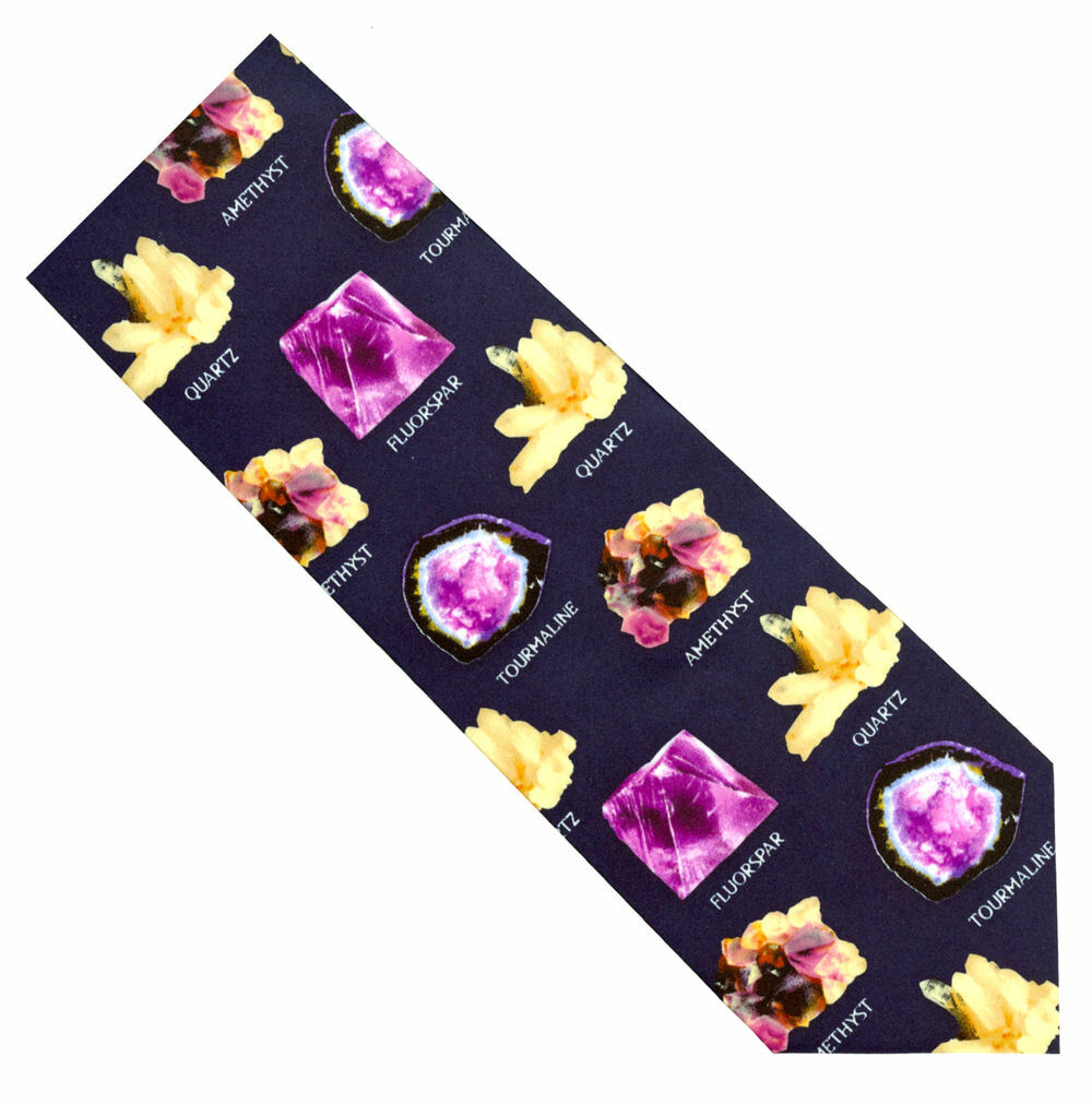 THE TIE STUDIO -Minerals Gemstones such as Amethyst & Quartz  Men's Novelty Tie