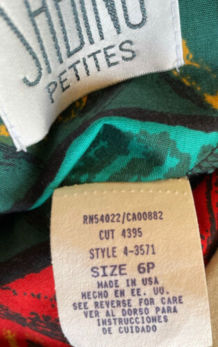 Abito Vintage Sabino Petites Mod Stampa A-Line Indossabile Arte Elasticizzato Vita Tg 4p - Foto 12 di 12