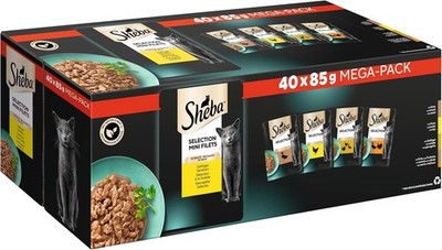 SHEBA Adult Katzenfutter nass Portionsbeutel Geflügel Variation in Sauce,40x85g