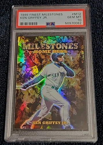 1999 TOPPS FINEST KEN GRIFFEY JR M12 MILESTONES HOME RUNS /500 PSA 10 POP 20 HTF
