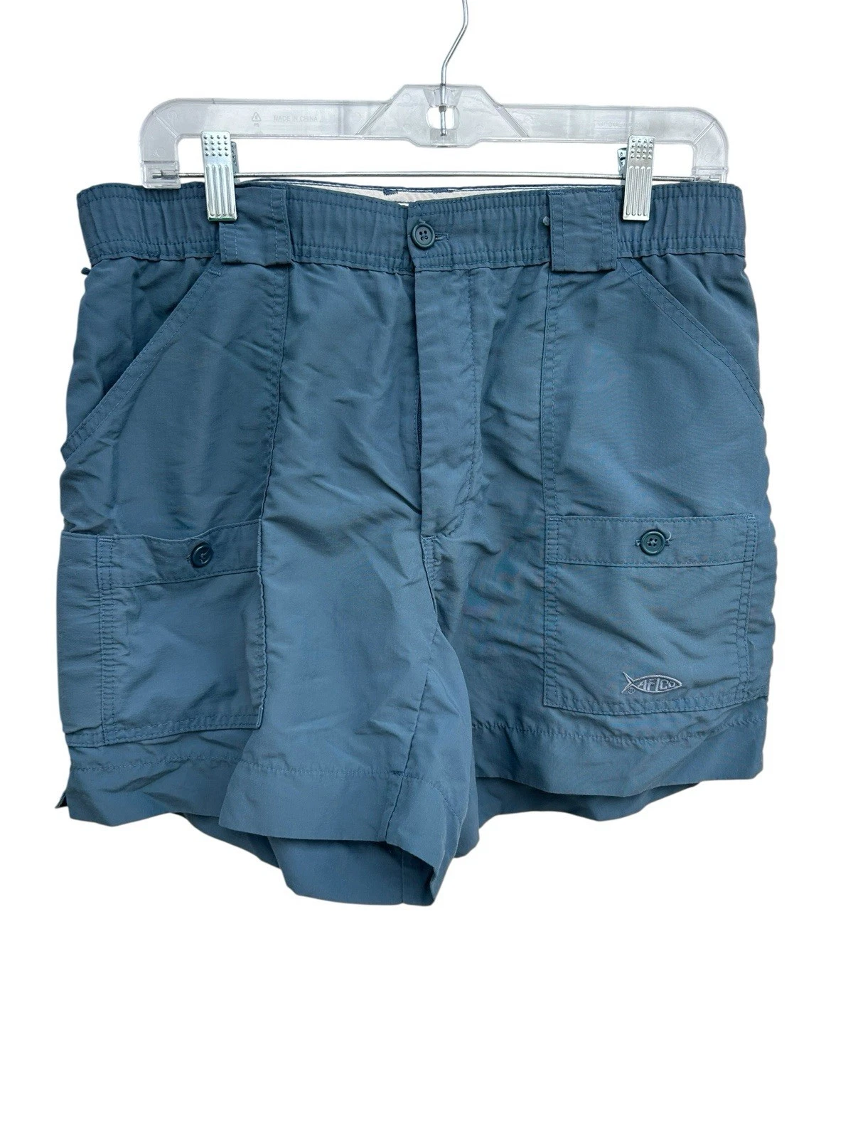 VTG AFTCO Bluewater Fishing Shorts Mens 34 Nylon Utility Pockets Made In USA EUC