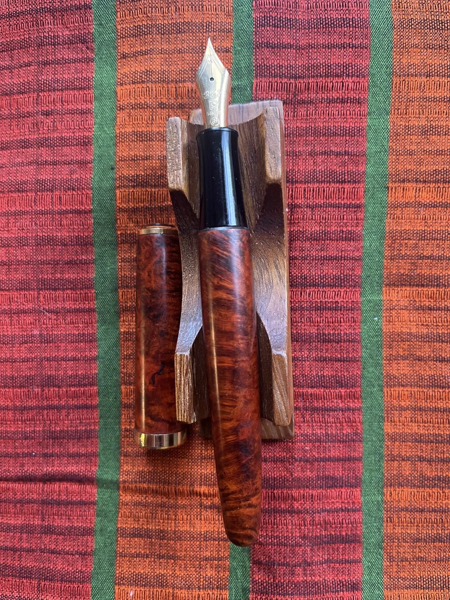 Vintage Platinum Briar #3776 Century, 14k F nib, ebonite feed, flat cap