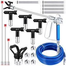 16 Pieces Paint Sprayer Hose Set, Airless Paint Sprayer Hose Kit with Spray G...