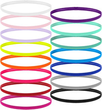 15Pcs Thin Elastic Headbands for Women Non Slip Skinny Headband Colored Sport...