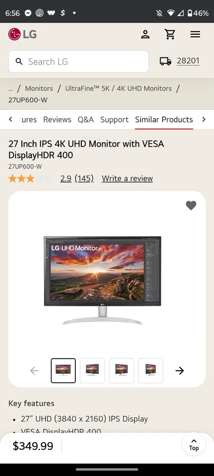 LG 27UP600-W 27-inch IPS LED 4K UHD Monitor --60Hz AMD FreeSync, HDR - Image 3 of 3