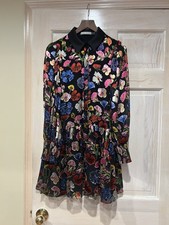 Alice + Olivia Bertha Mini Shirt Dress In Timeless Blossom Sz S/P 