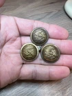 Three Post Civil War Illinois Volunteer Militia State Seal Staff Coat Buttons