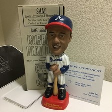 💥 Henry Hank Aaron Braves 500 Homerun Club Sam Bobblehead w/COA Box #871/1000
