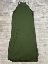 Dress Up Dress Womens Medium Green Sleeveless Maxi Rayon Blend Long Pockets