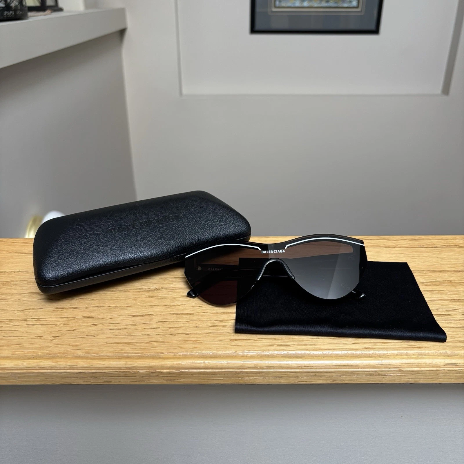 Balenciaga — Balenciaga Shield Wrap Black Sunglasses - MSRP: $490 - Brand New - Authentic