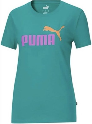NEW PUMA Plus Size 2X Women s Deep Aqua Essentials Logo T-shirt SHORT SLEEVE