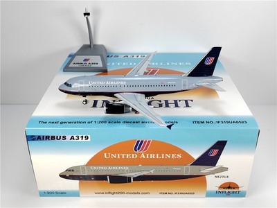 1:200 InFlight United Airlines A319 Passenger Airplane Diecast Plane Model