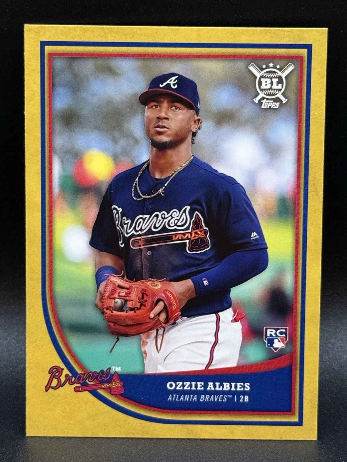 2018 Topps Big League - Gold #48 Ozzie Albies (RC) Rookie- Atlanta Braves