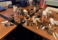 Huge LOT of SCHLEICH Plastic Animal Figures (Mare Tiger Crocodile Snake Unicorn)