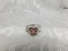 STERLING SILVER PINK CZ STONE RING
