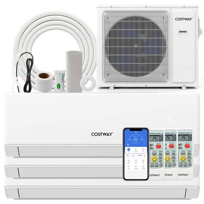 30000 BTU 3 Zone 7k 18000 BTU Mini Split Air Conditioner 23 SEER2 Wifi Enabled