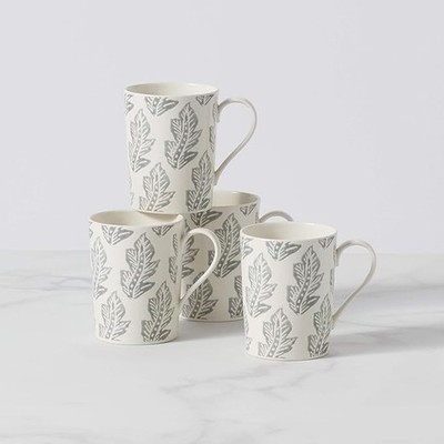 Lenox Textured Neutrals Leaf Mug Set of 4