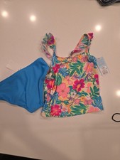 NEW Cat & Jack Girls Tropical Tankini Swimsuit Size S 6/7