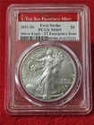 2021-(S) American Silver Eagle ASE DOLLAR TYPE 2 PCGS MS 69 EMERG ISS FS  #T2574