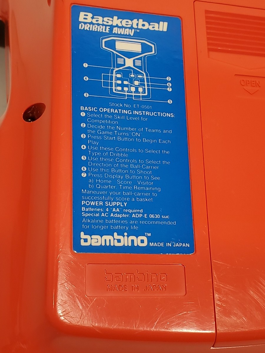 Vintage 1979 Bambino Dribble Away Electronic Basketball Tabletop