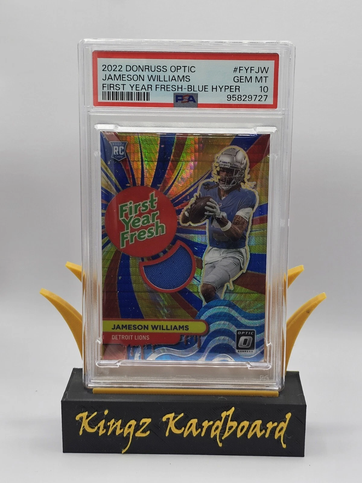 Jameson Williams Panini Donruss Optic First Year Fresh #FYFJW Blue Hyper