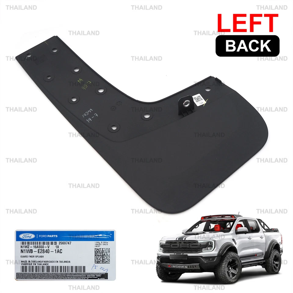 For Ford Ranger Raptor Next-Gen 2023 - '25 Rear Left Splash Mud Guard Flap - Image 4 of 4