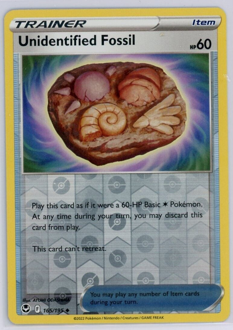 Pokemon TCG Unidentified Fossil Silver Tempest 165/195 Reverse Holo Uncommon