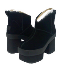 UGG NEW HEIGHTS PLATFORM MINI WOMEN BOOTS BLACK US 8 /UK 6 /EU 39
