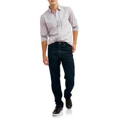 George Jeans Big Men's Size 50X30 Dark Blue 100% Cotton Relaxed Fit --L4--