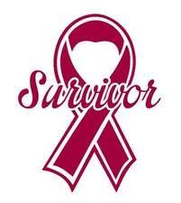 4"x5" Burgundy Ribbon-Multiple Myeloma Cancer Awareness/Survivor-Vinyl sticker