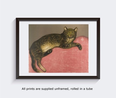 Steinlen Chat Allonge Katze liegend Fine Art Print Poster Katze Kunst Katzendruck