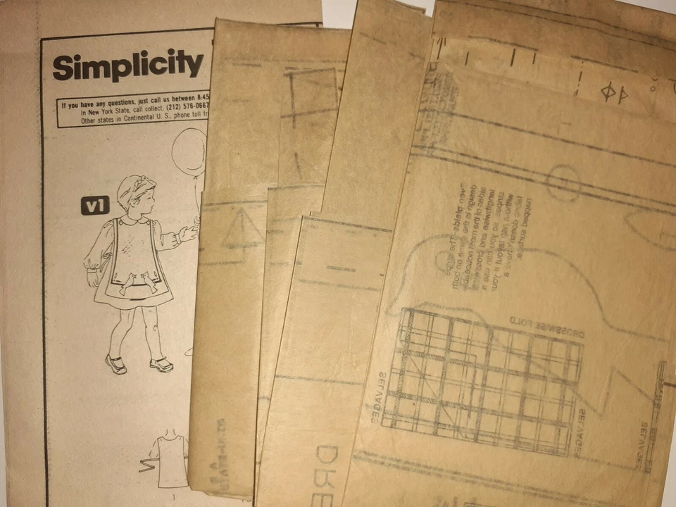 Delantal de vestir Simplicity 6606 apliques patrón de costura de pájaro niñas 3 3T corte país Foto 4 de 4