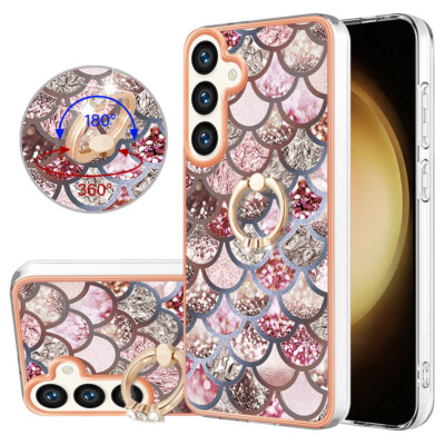 Fish Scales IMD Back Case Ring Holder Silicone Cover Hot Women For Various Phone