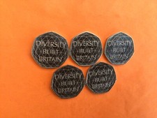 5 X NEW DIVERSITY 2020.RARE  50p COINS FROM SEALED BAG.