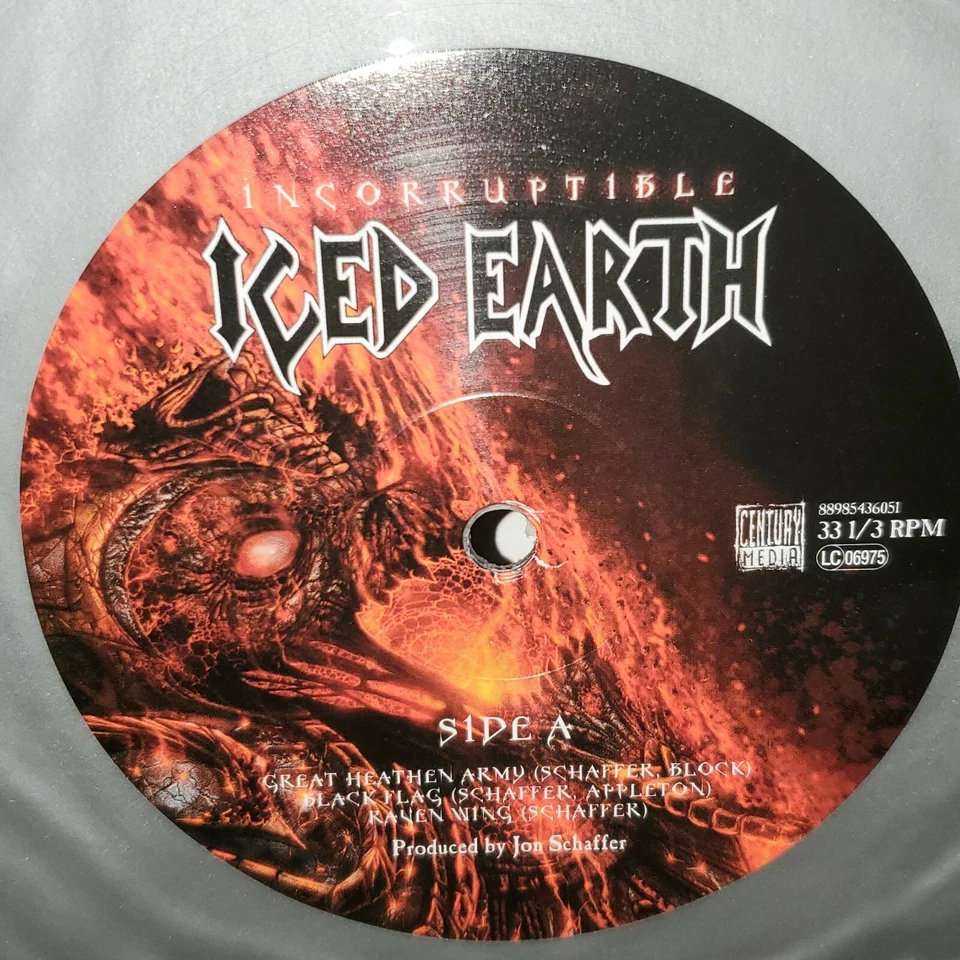 ICED EARTH Incorruptible 180 Gram Silver Vinyl 2LP VG+ 2017 Century Media  - Image 3 of 4