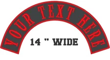 Custom Embroidered Top Rocker Motorcycle Biker Name Tag Sew on Patch 14" (C)