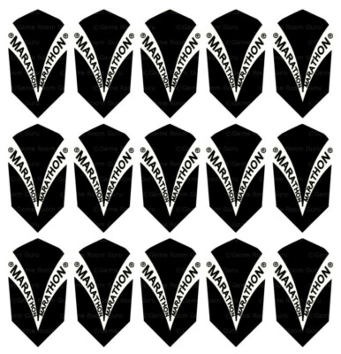 5 Sets Harrows Marathon Slim Dart Flights - Ships w/ Tracking - Black & White
