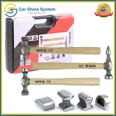 Auto Body Fender Set 7 pcs Tool Hammer and Dolly Repair Kit with Case Yato
