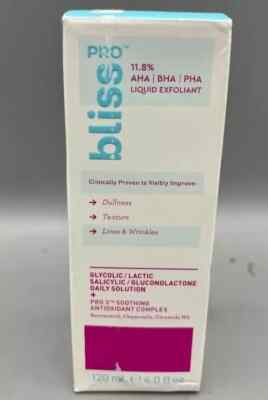 Pro Bliss 11.8% AHA/ BHA/ PHA Liquid Exfoliant W/ Glycolic - 4 Fl Oz