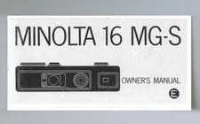 Minolta 16 MG-S Instruction Manual Reprint