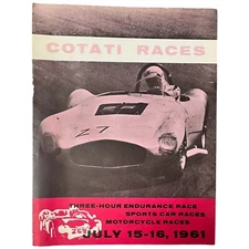 Vintage Auto Race Program July 15-16 1961 Cotati Races Sports Cars Motorcycles