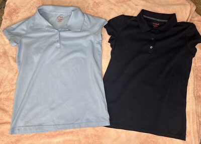 Cat and Jack Girls School Uniform Blue Shirts 2 Pack S XL 14/16 & XXL 18