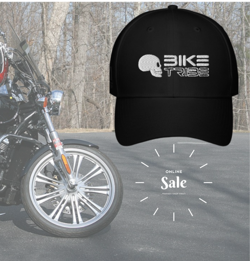 Bike Tribe Black Denim Cap with Snapback Closure Unisex Adjustable