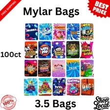 100pc Mylar Bags 3.5 Gram – Sealable, Smell-Proof Food Storage |